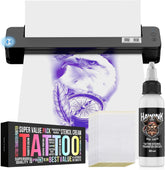 HAWINK Tattoo Stencil Printer Wireless Thermal Tattoo Printer with 20pcs Transfer Paper Transfer Cream 60g Compatible with Phone/Tablet/PC Tattoo Supplies for Tattoo Artists & Beginners T106ZKIT-US