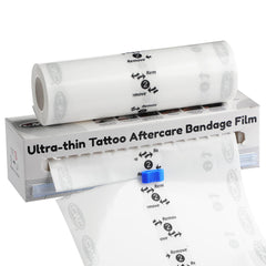 CNC Tattoo Aftercare Bandage 6"x 5.5 Yard Waterproof Adhesive Bandages Transparent Film Dressing with Sliding Cut Tattoo Cover Up for Healing Second Skin Protection Wraps Supply