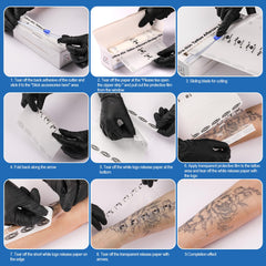 CNC Tattoo Aftercare Bandage 6"x 5.5 Yard Waterproof Adhesive Bandages Transparent Film Dressing with Sliding Cut Tattoo Cover Up for Healing Second Skin Protection Wraps Supply
