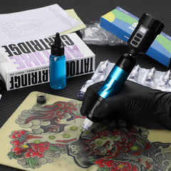 ANTIKE Wireless Tattoo Kit Complete Pro Tattoo Gun Kit with 1500mAh LCD Tattoo Battery, 20PCS Tattoo Cartridge Needles, Tattoo Color Ink Set AK-TK3002-3