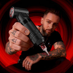 CNC Wireless Machine, Rotary Pen with 4000mAh Dual Batteries Gun LED Display 4.0 Stroke Coreless Motor Supply for Professionals and Artists Black HAMMER CNC-M2-E403-1