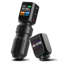 CNC Tattoo Machine Wireless Tattoo Gun Rotary Pen with 3200mAh Dual Batteries 3.5 Stroke Power Supply Digital LED Display Coreless Motor for Tattoo Professionals and Beginners CNC-M2-E77-1