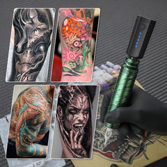 Tattoo Pen Kit - Complete with 2×1600mAh Batteries & 60ml Transfer Gel, Professional Tattoo Machine Supplies for Beginners EF-TK-P753KITA-10