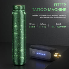 Tattoo Kit - 1600mAh Tattoo Machine Pen with 10 Cartridge Needles, Transfer Paper, and 60ml Transfer Gel for Beginners EF-TK-P753KITB-10