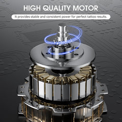 Tattoo Kit - 1600mAh Tattoo Machine Pen with 10 Cartridge Needles, Transfer Paper, and 60ml Transfer Gel for Beginners EF-TK-P753KITB-10