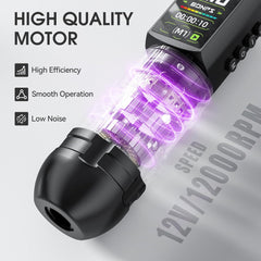 EF-TKE754A-4 Complete Beginner Tattoo Kit, 2300mAh Tattoo Gun with 7 Adjustable Voltage and 2 Working Modes, 30ml Black Ink, 20 Tattoo Needles & Transfer Paper