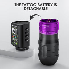 EF-TKE754A-4 Complete Beginner Tattoo Kit, 2300mAh Tattoo Gun with 7 Adjustable Voltage and 2 Working Modes, 30ml Black Ink, 20 Tattoo Needles & Transfer Paper