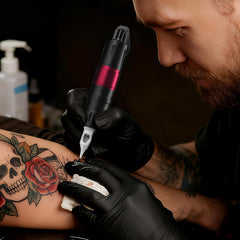 0-4mm Adjustable Stroke Wireless Rotary Tattoo Pen, 1600mAh LCD Tattoo Machine Kit for Beginners