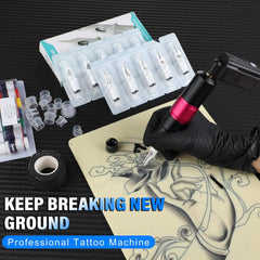 0-4mm Adjustable Stroke Wireless Rotary Tattoo Pen, 1600mAh LCD Tattoo Machine Kit for Beginners