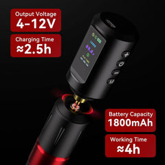 Tattoo Kit Tattoo Machine Kit with 2 Tattoo Batteries,20PCS Pro Tattoo Cartridge Needles,LED Digital Display Complete Tattoo Kit for Beginners and Artists EF-TKP752A-2