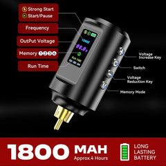 Tattoo Kit Tattoo Machine Kit with 2 Tattoo Batteries,20PCS Pro Tattoo Cartridge Needles,LED Digital Display Complete Tattoo Kit for Beginners and Artists EF-TKP752A-2