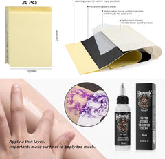 HAWINK Tattoo Stencil Printer Wireless Thermal Tattoo Printer with 20pcs Transfer Paper Transfer Cream 60g Compatible with Phone/Tablet/PC Tattoo Supplies for Tattoo Artists & Beginners T106ZKIT-US