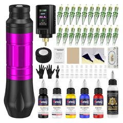 Tattoo Kit Tattoo Pen with Tattto Battery and 20 Pcs Tattoo Cartridge Needles, Tattoo Ink Set, Complete Tattoo Supplies for Beginners and Artists NA-TK-P704KITA-8