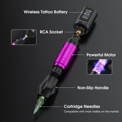 Tattoo Kit Tattoo Pen with Tattto Battery and 20 Pcs Tattoo Cartridge Needles, Tattoo Ink Set, Complete Tattoo Supplies for Beginners and Artists NA-TK-P704KITA-8
