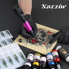 Tattoo Kit Tattoo Pen with Tattto Battery and 20 Pcs Tattoo Cartridge Needles, Tattoo Ink Set, Complete Tattoo Supplies for Beginners and Artists NA-TK-P704KITA-8