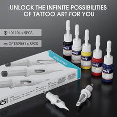 Tattoo Gun Kit,Solong Cordless Tattoo Gun with Dual Rechargeable Battery Tattoo Supply Set for Beginners & Practice SL-TKP203A-9