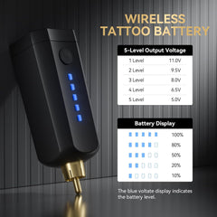 Tattoo Gun Kit,Solong Cordless Tattoo Gun with Dual Rechargeable Battery Tattoo Supply Set for Beginners & Practice SL-TKP203A-9