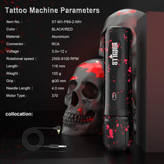 STIGMA Cordless Tattoo Gun Tattoo Kit Complete with Pro Tattoo Machine Pen, Carrying Case with 1400 mAh Tattoo Battery, 20 Tattoo Cartridge Needles,Tattoo Ink Color Set, Full Tattoo Accessories