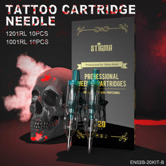 STIGMA Cordless Tattoo Gun Tattoo Kit Complete with Pro Tattoo Machine Pen, Carrying Case with 1400 mAh Tattoo Battery, 20 Tattoo Cartridge Needles,Tattoo Ink Color Set, Full Tattoo Accessories