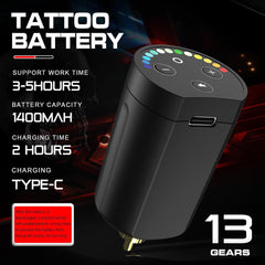 STIGMA Cordless Tattoo Gun Tattoo Kit Complete with Pro Tattoo Machine Pen, Carrying Case with 1400 mAh Tattoo Battery, 20 Tattoo Cartridge Needles,Tattoo Ink Color Set, Full Tattoo Accessories