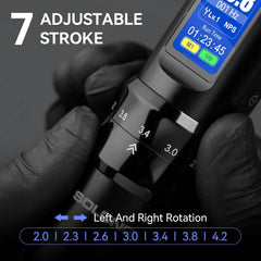 Wireless Tattoo Gun Kit-Solong Complete Tattoo Machine Kit with Powerful Battery, 7 Stroke Lengths, Cartridge Needles and Color Wallpaper Guide for Beginners SL-TKE200A-1-USA