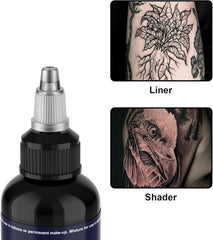 Tattoo Ink Black Tattoo Ink 4oz(120ml) Vegan-Friendly Ink for Shading and Lining Smooth Consistent Pigment Professional Tattoo Inks TI302-120-019