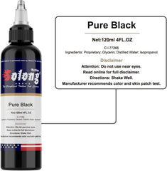 Tattoo Ink Black Tattoo Ink 4oz(120ml) Vegan-Friendly Ink for Shading and Lining Smooth Consistent Pigment Professional Tattoo Inks TI302-120-019