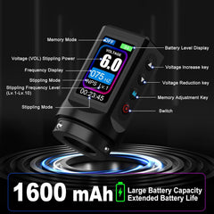 Tattoo Gun Kit Tattoo Machine 7 Strokes Length Kit with 2 * 1600mAh Batteries，20PCS Pro Tattoo Cartridge Needles, Complete Tattoo Set Black EF-TKE751A-1