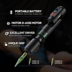 Tattoo Kits Tattoo Machine with Two 1600mAh Batteries,20PCS Cartridge,Tattoo Pen Complete Tattoo Accessories for Beginners (NA-TK8501-1）