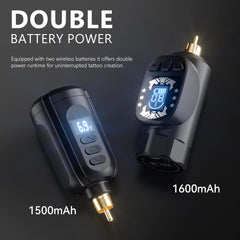 Tattoo Gun Kit Wireless Tattoo Machine Pen Kit with 2 Batteries 16 Cartridge Needles 7 Ink Colors for Complete Rotary Tattoo Supply HW-TK1005-1