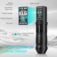 Solong E201 Pro Cordless Tattoo Gun Kit with 7 Strokes Length,Dual 1800mAh Power Batteries and 100ML Tattoo Ink Mechanical Tattoo Machine for Artists & Beginners SL-TKE201A-1-US