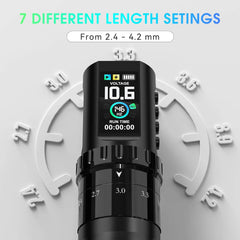 Solong E201 Pro Cordless Tattoo Gun Kit with 7 Strokes Length,Dual 1800mAh Power Batteries and 100ML Tattoo Ink Mechanical Tattoo Machine for Artists & Beginners SL-TKE201A-1-US